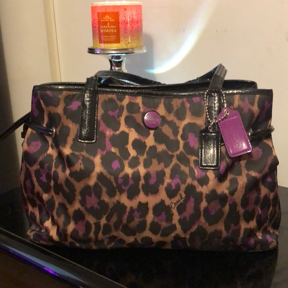 Coach Handbags - Purple leopard print Coach purse
